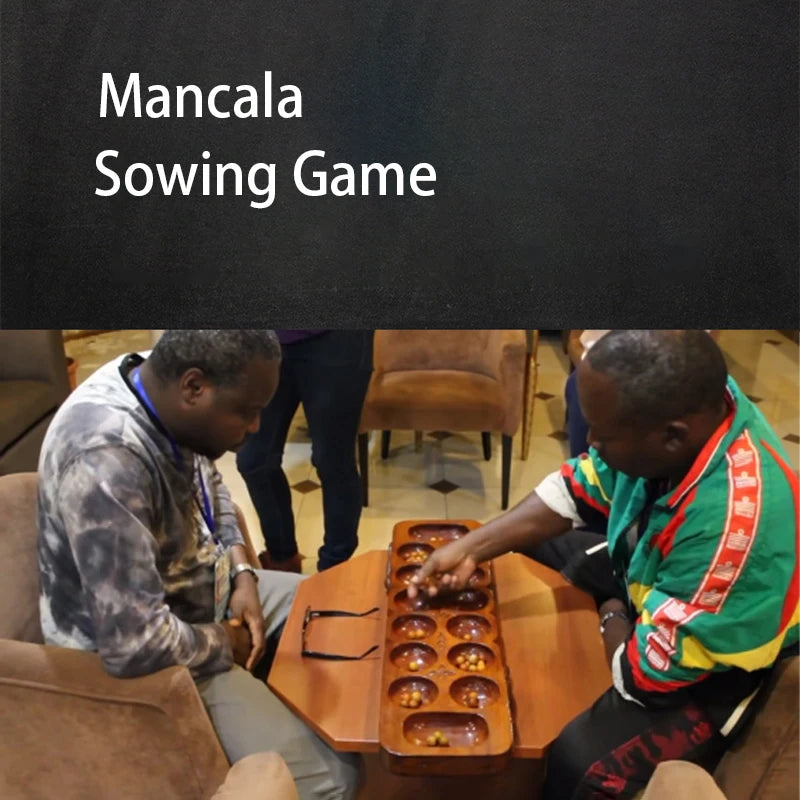 Mancala African Gem Chess Classic Strategy Puzzle Toys Party Game Folding Chess Board Children Educational Logical Thinking Toys