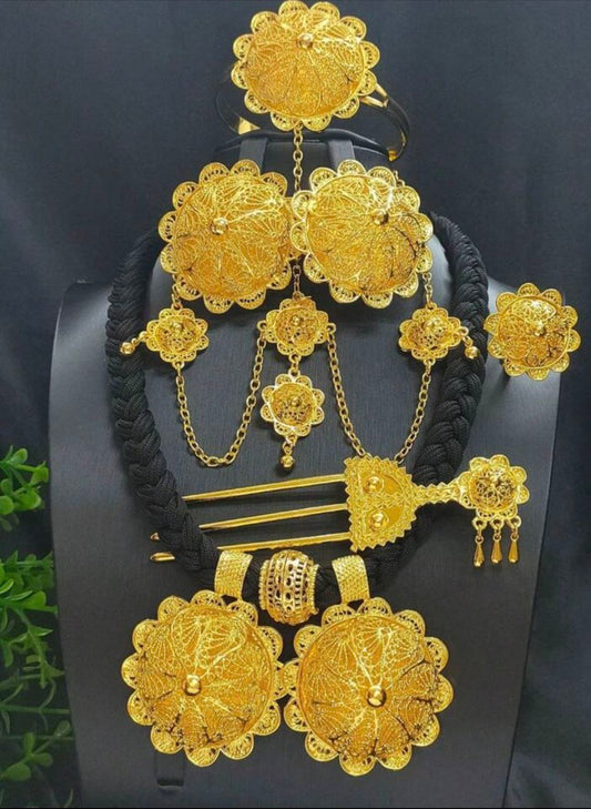 Elegant Habeshan Gold Jewelry Set A Celebration of Cultural Heritage