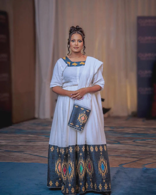 Darker Green HABESHA Traditional Attire: New Habesha Outfit Design for All Events Garb