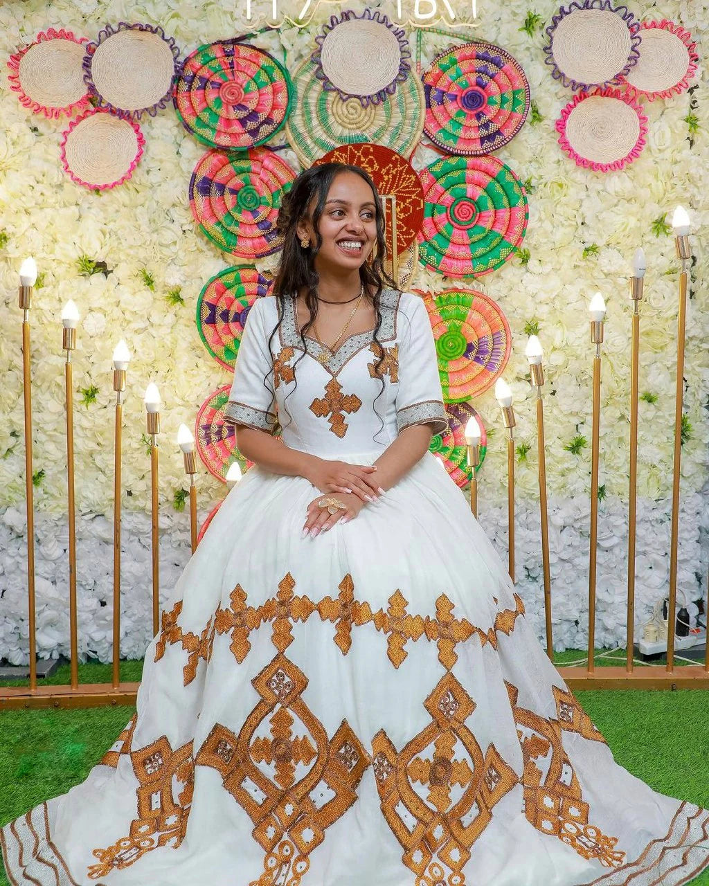 Dazzling Habesha Bridal Gown Stunning Embellished Habesha Attire