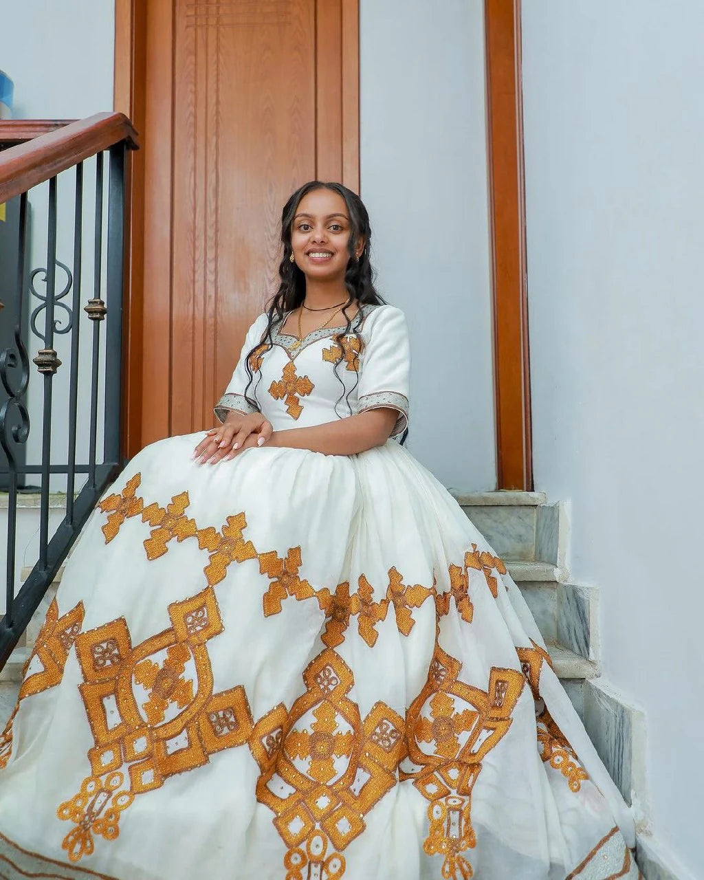 Dazzling Habesha Bridal Gown Stunning Embellished Habesha Attire