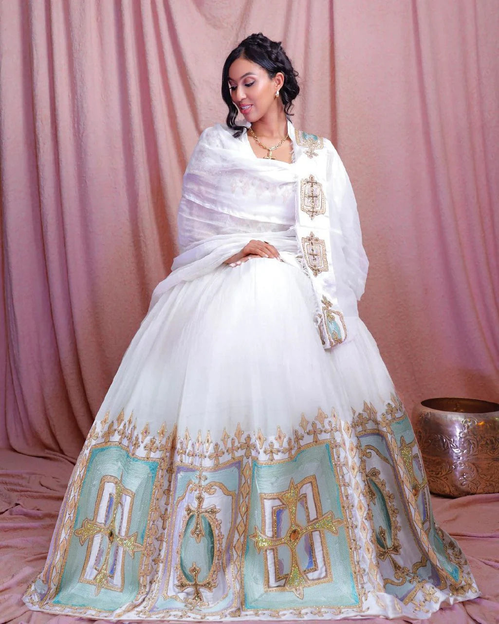 Stunning Bridal Habesha Gown Elegant Habesha Nuptial Attire