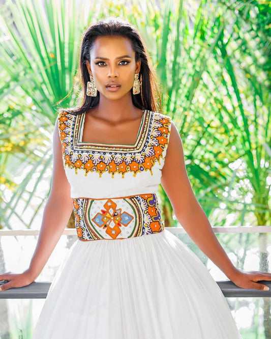 Exquisite Patterned Habesha Dress for Every Occasion, Modern Habesha Kemis Simple Habesha Dress