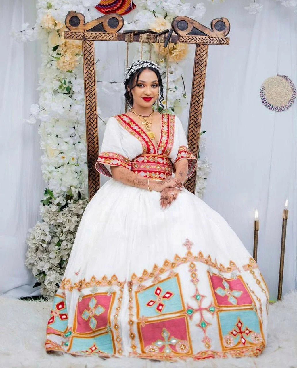 Habesha Grace A Habesha Wedding dress Embracing Bold Colors in Habesha Kemis Designs