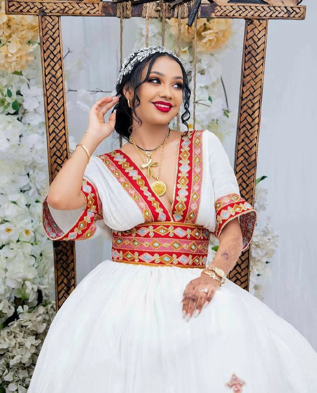 Habesha Grace A Habesha Wedding dress Embracing Bold Colors in Habesha Kemis Designs