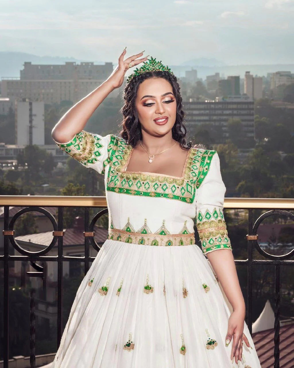 Captivating Elegant Wedding Habesha Kemis Beaded Habesha Wedding Dress