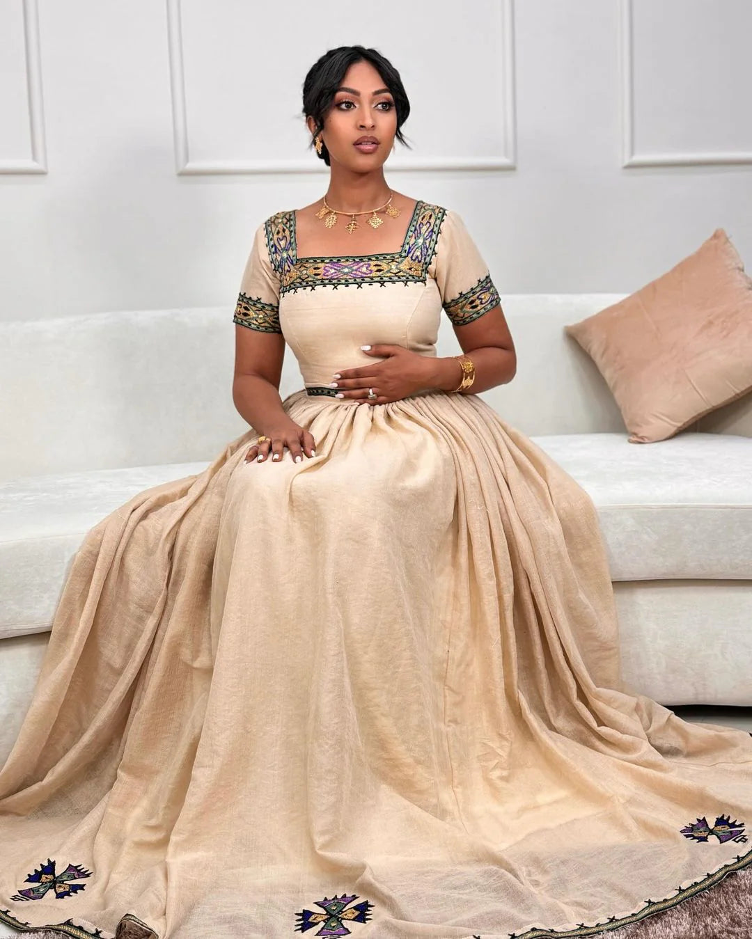 Stunning Tilet Modern Habesha Dress, Habesha Kemis Style