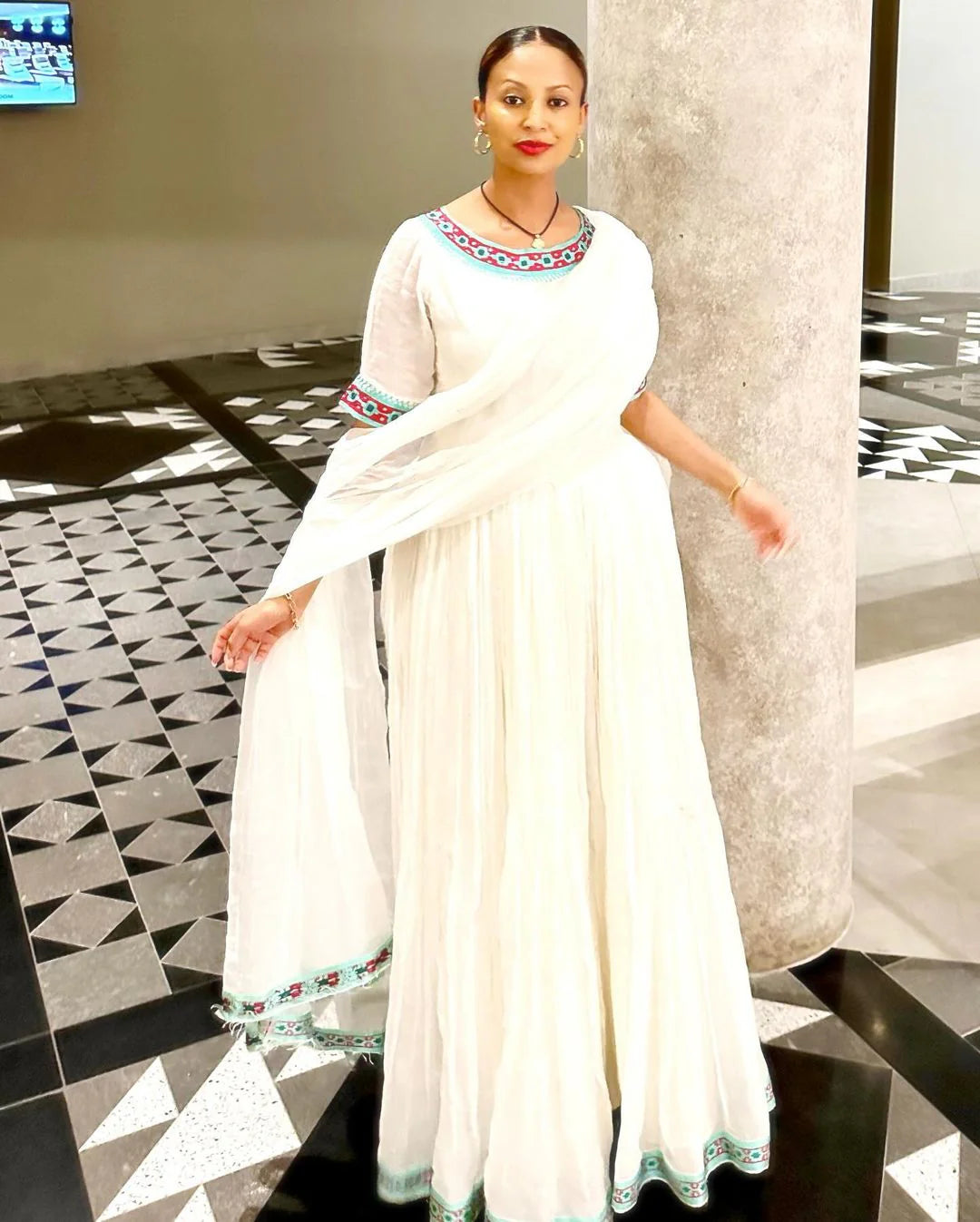 Classic Minimalist Habesha Gown  Contemporary Habesha Kemis Style
