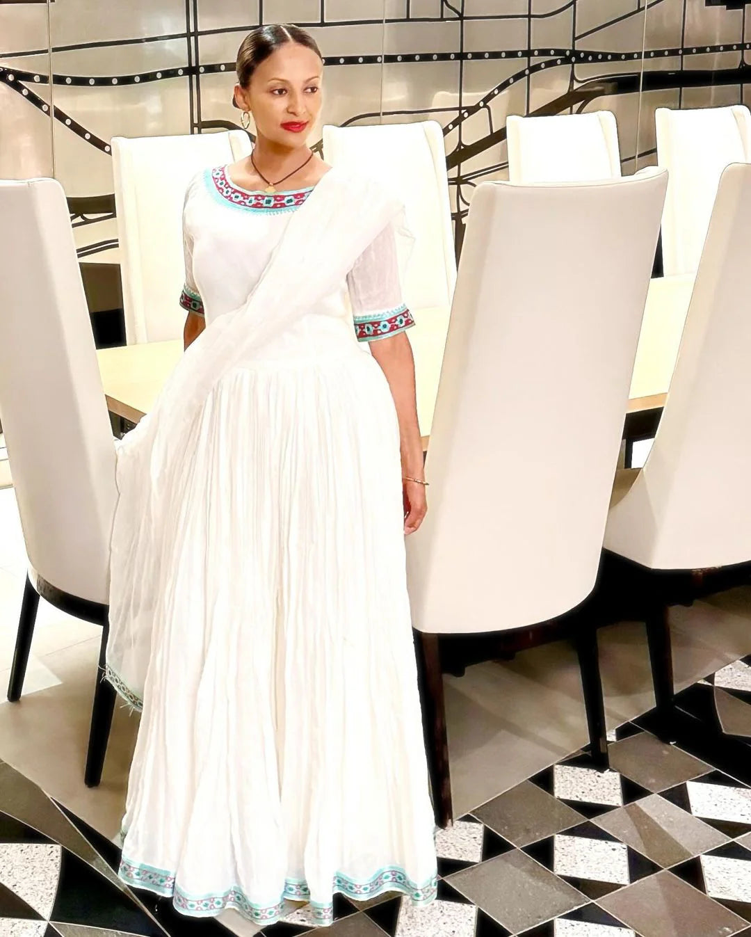 Classic Minimalist Habesha Gown  Contemporary Habesha Kemis Style