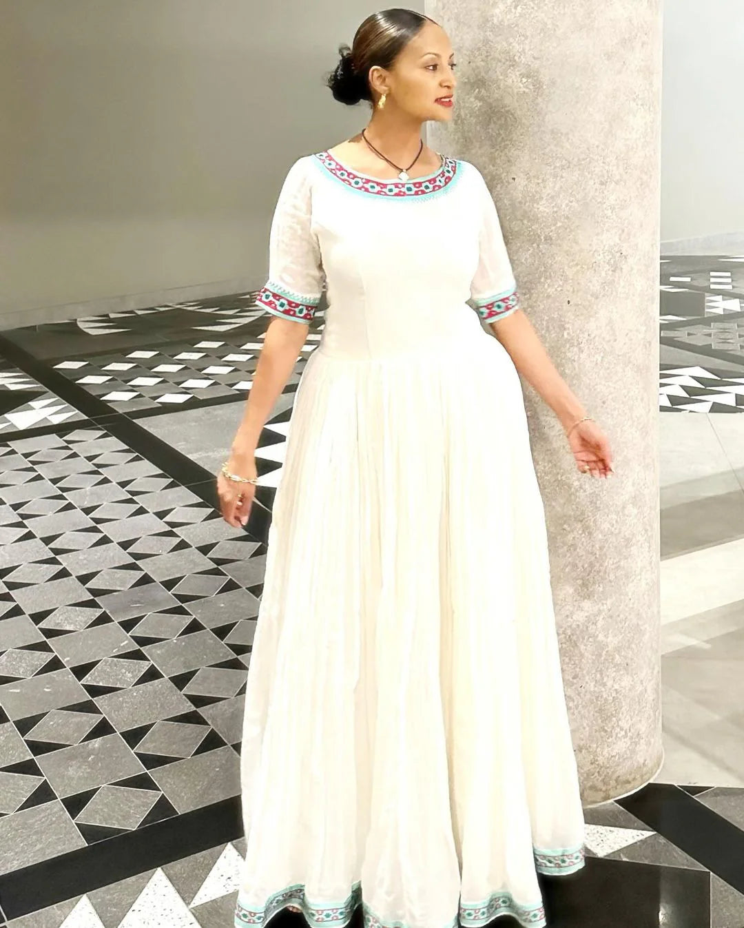 Classic Minimalist Habesha Gown  Contemporary Habesha Kemis Style