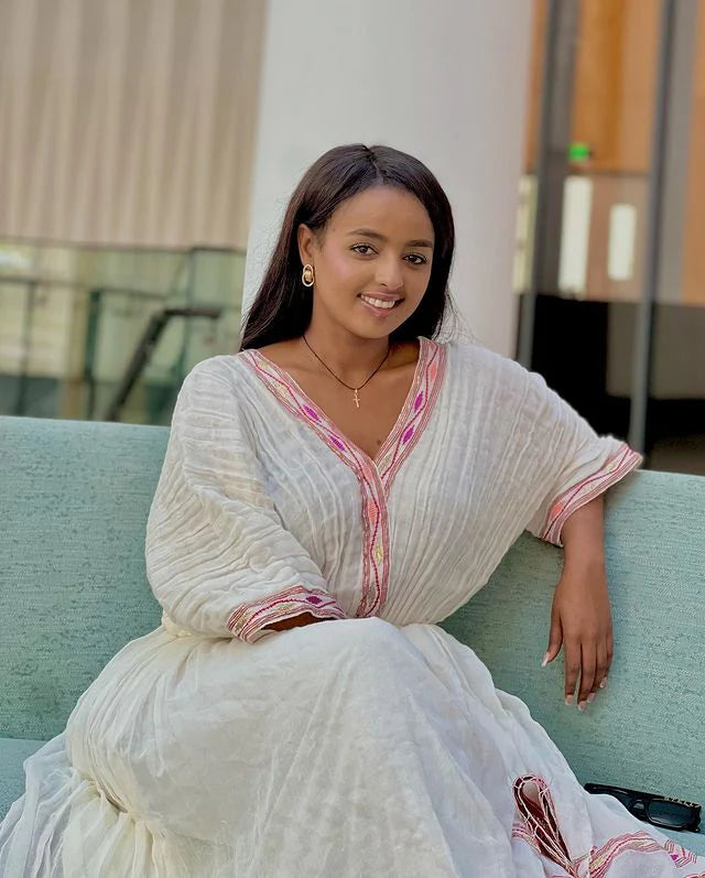 Stunning Light Color Habesha Dress Effortless Grace in Habesha Kemis