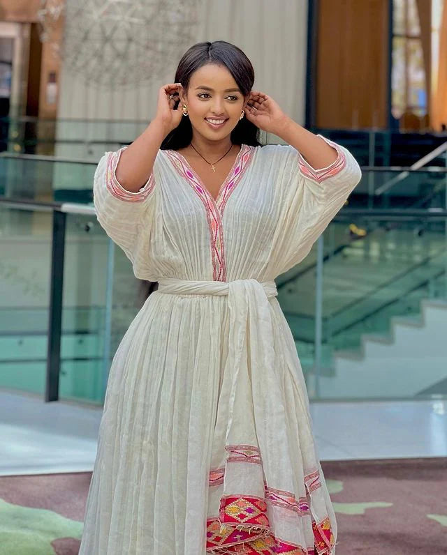 Stunning Light Color Habesha Dress Effortless Grace in Habesha Kemis