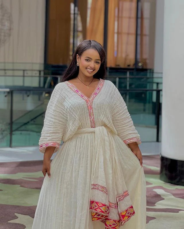 Stunning Light Color Habesha Dress Effortless Grace in Habesha Kemis