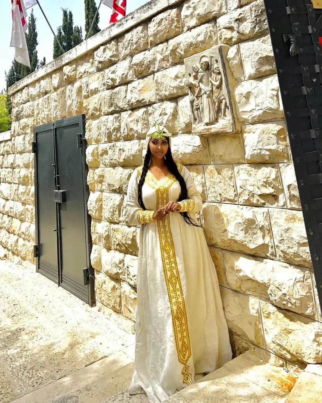 Contemporary Golden Yellow Habesha Dress: Cultural Habesha Kemis in Traditional Style
