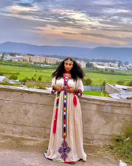 Vibrant Habesha Traditional Garment  
Habesha Garb