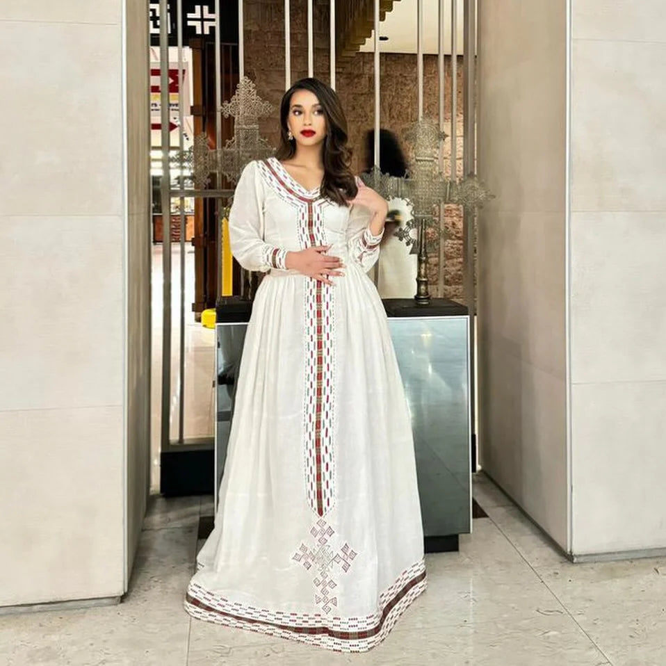 Habesha Essence Habesha Kemis - Simple Menen Fabric Dress