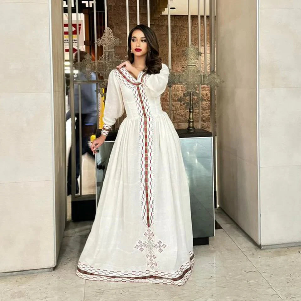Habesha Essence Habesha Kemis - Simple Menen Fabric Dress