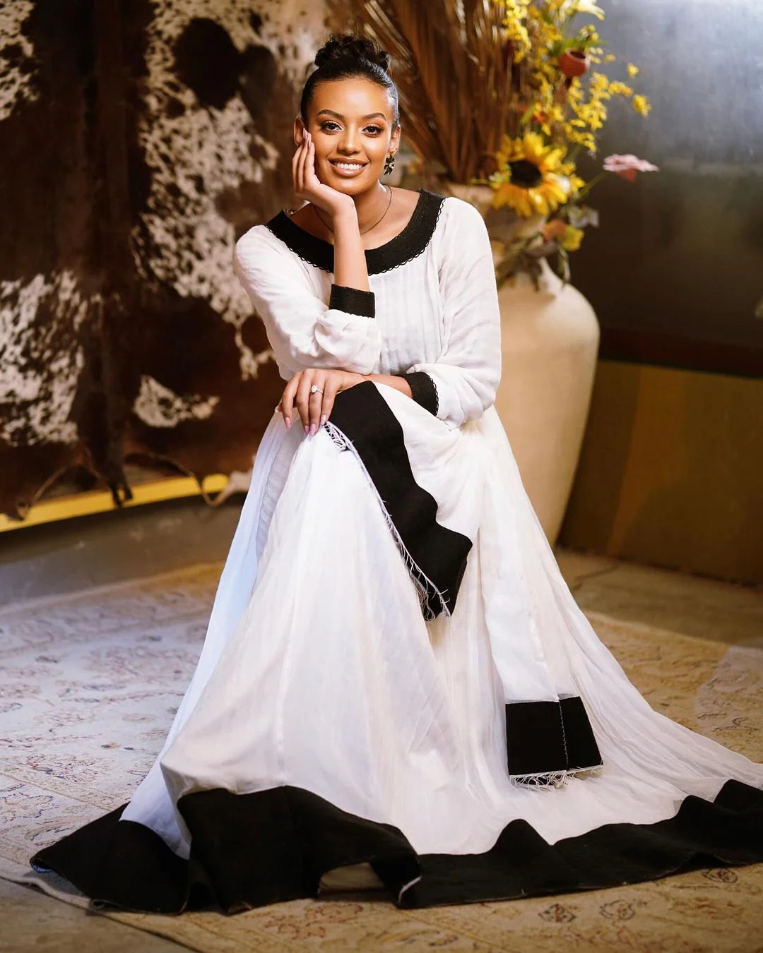 Modern Luxury Black Menen Sophistication in Contemporary Habesha Dress
