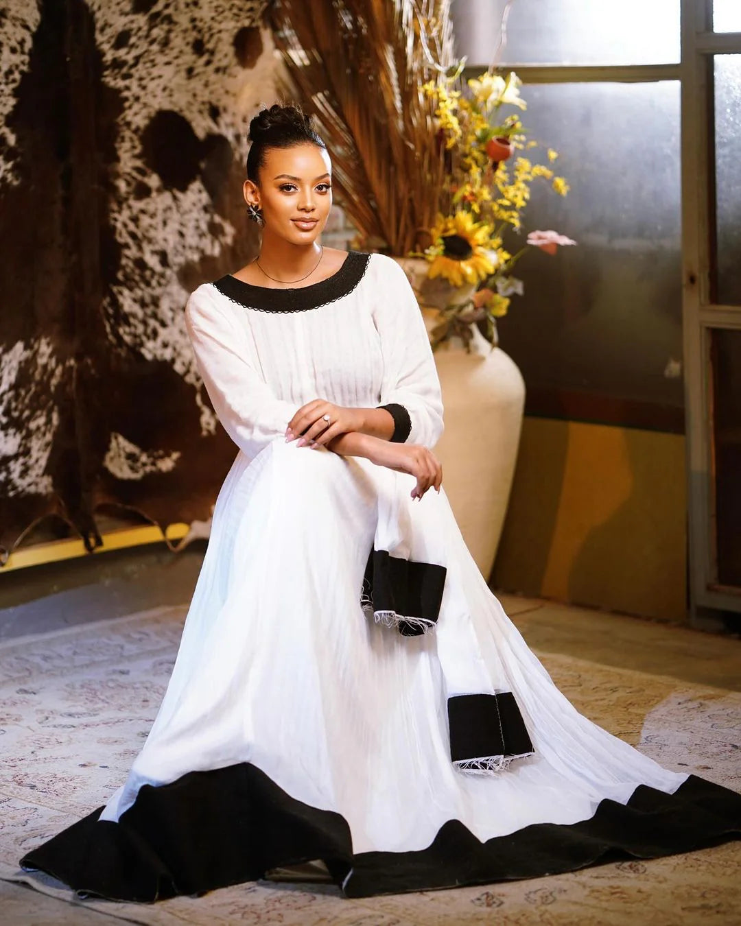 Modern Luxury Black Menen Sophistication in Contemporary Habesha Dress