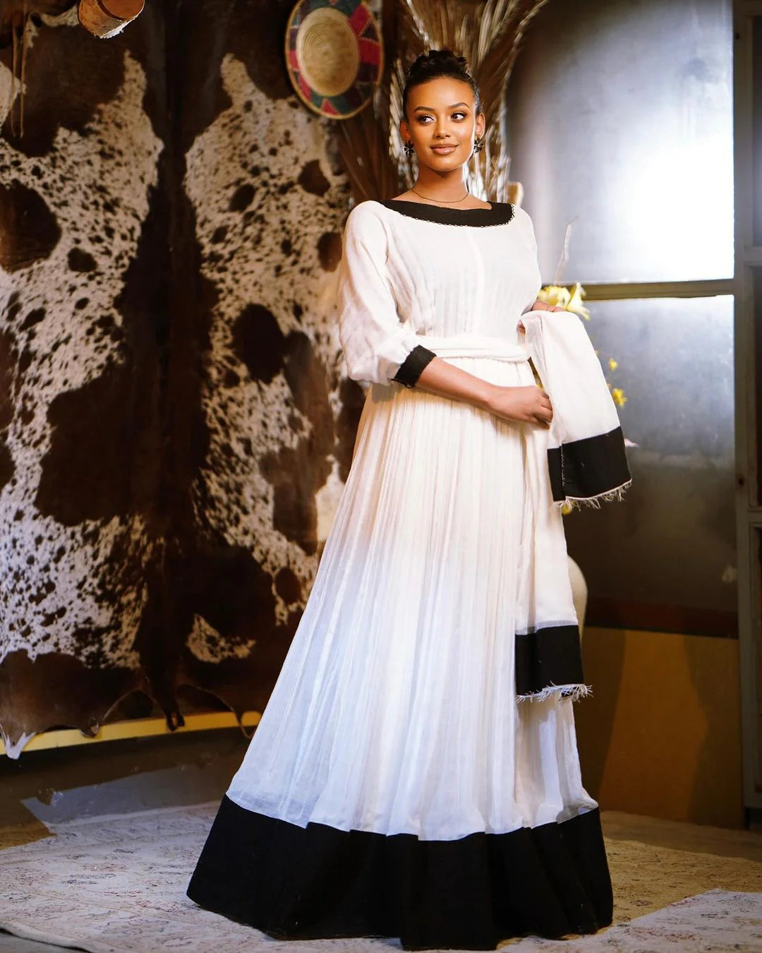 Modern Luxury Black Menen Sophistication in Contemporary Habesha Dress