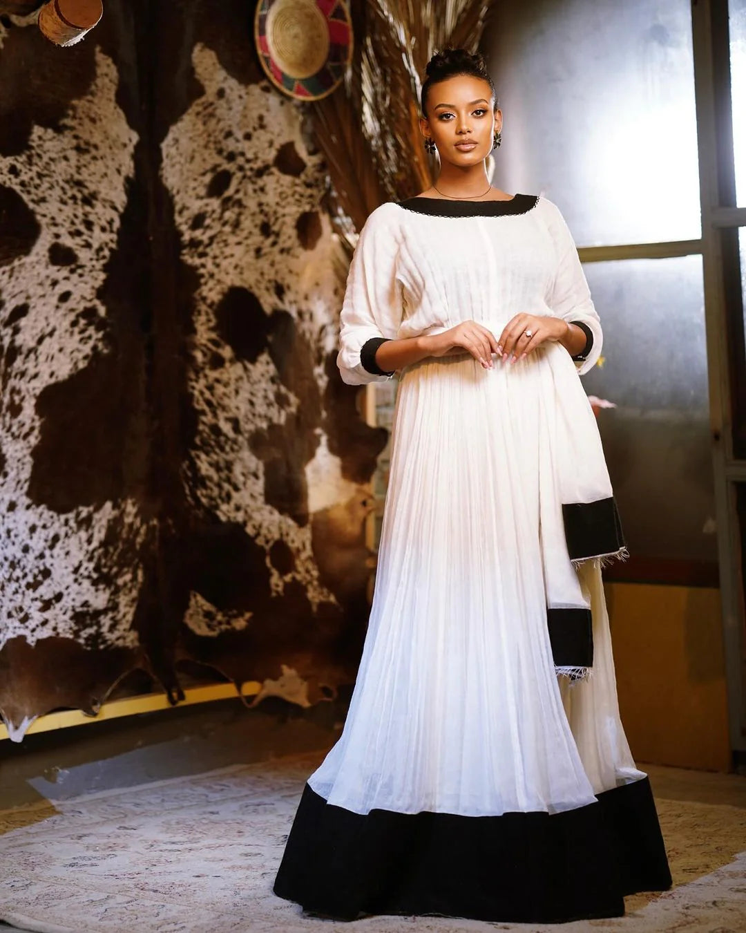 Modern Luxury Black Menen Sophistication in Contemporary Habesha Dress