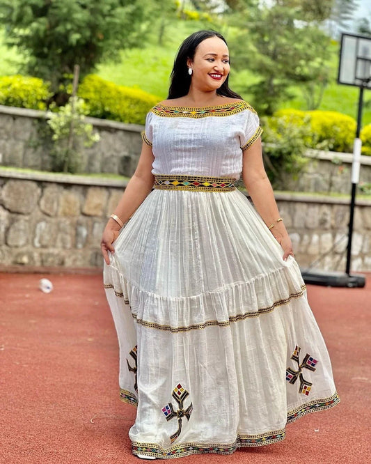 Chic Habesha Dress with a Hint of Sophistication: Habesha Kemis and Libs