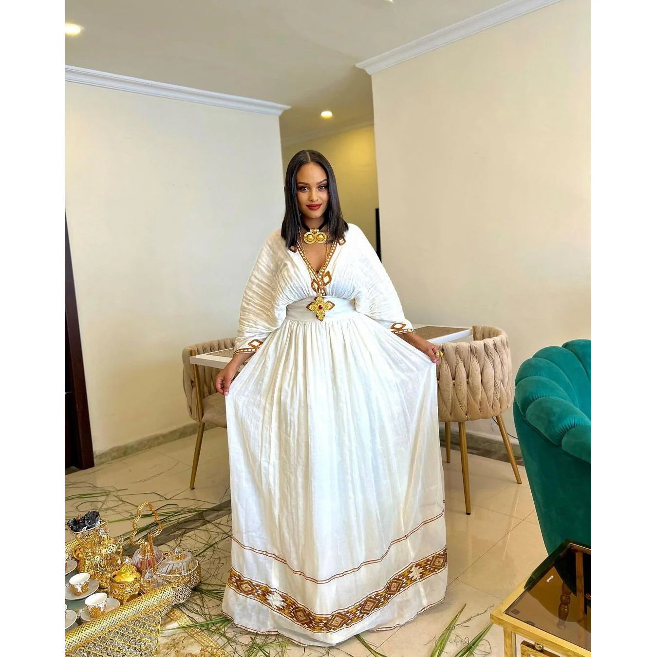 Contemporary Habesha Attire Handcrafted Habesha Kemis Traditional Garment
