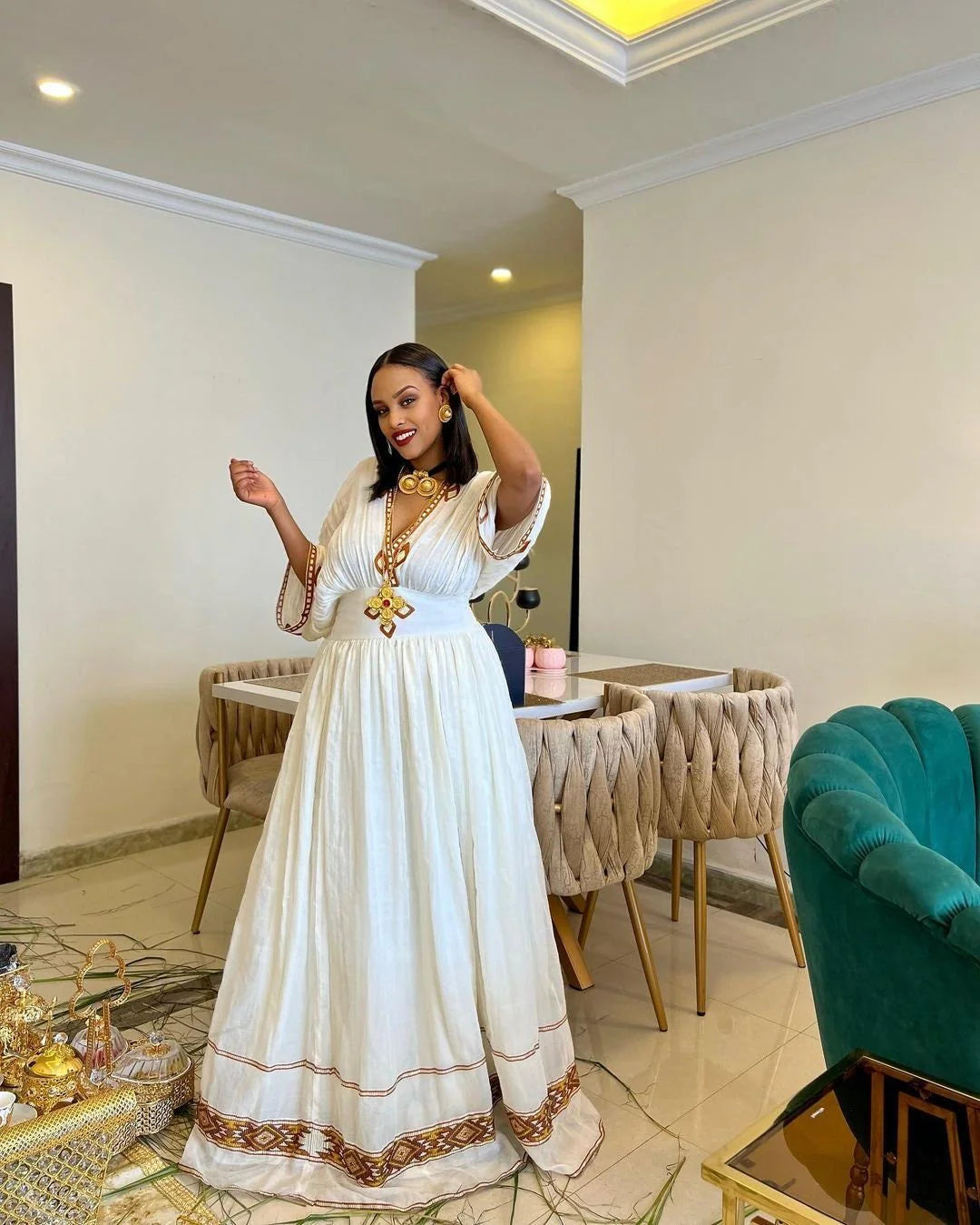 Contemporary Habesha Attire Handcrafted Habesha Kemis Traditional Garment