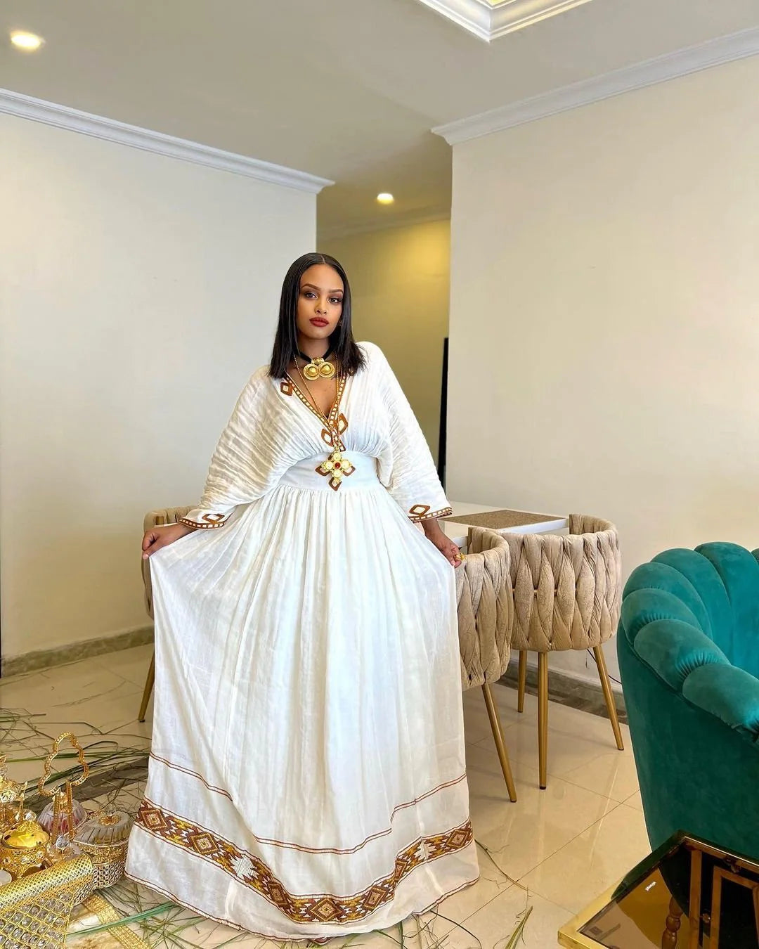 Contemporary Habesha Attire Handcrafted Habesha Kemis Traditional Garment