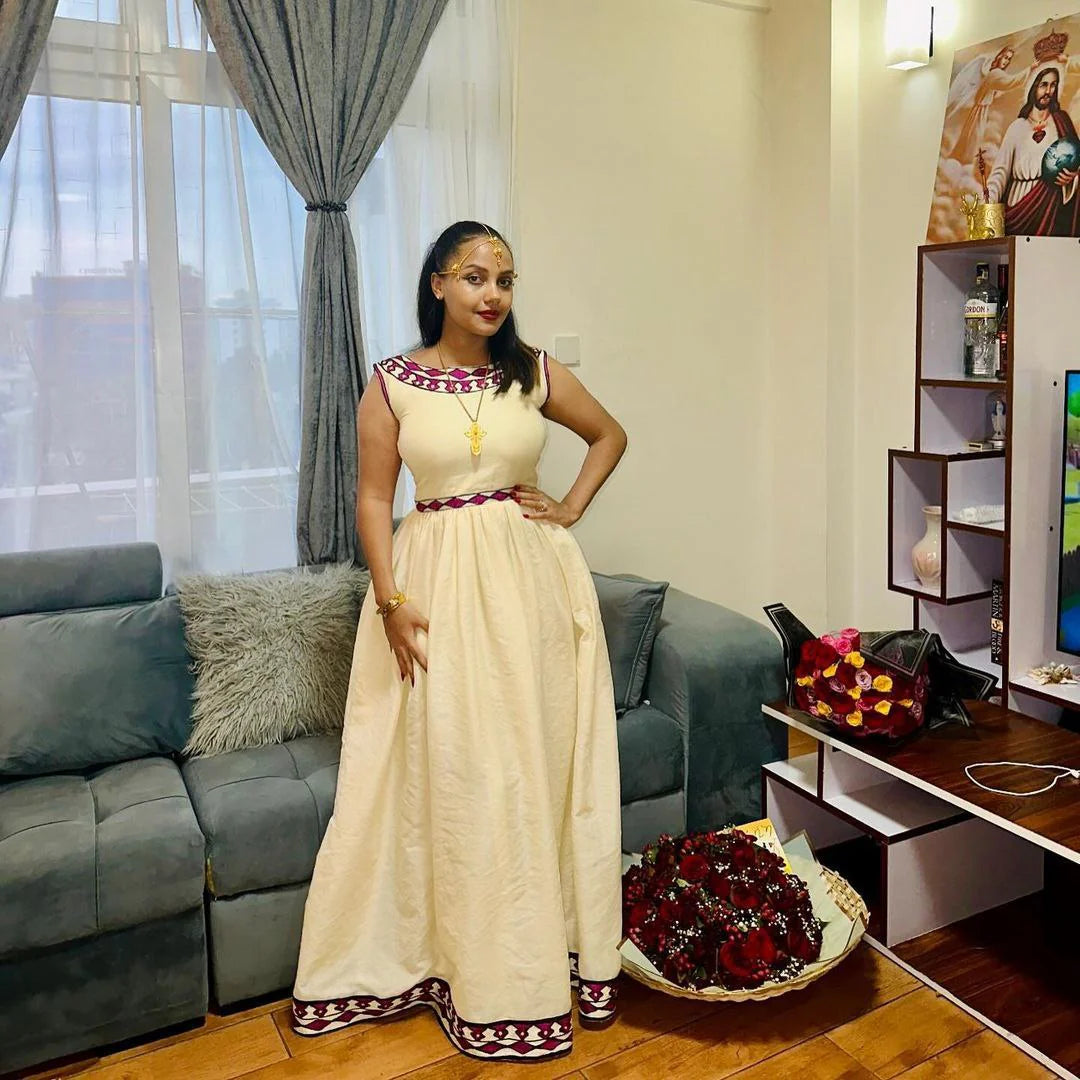 Graceful Minimalism A Stunning Habesha Dress and Timeless Habesha Kemis