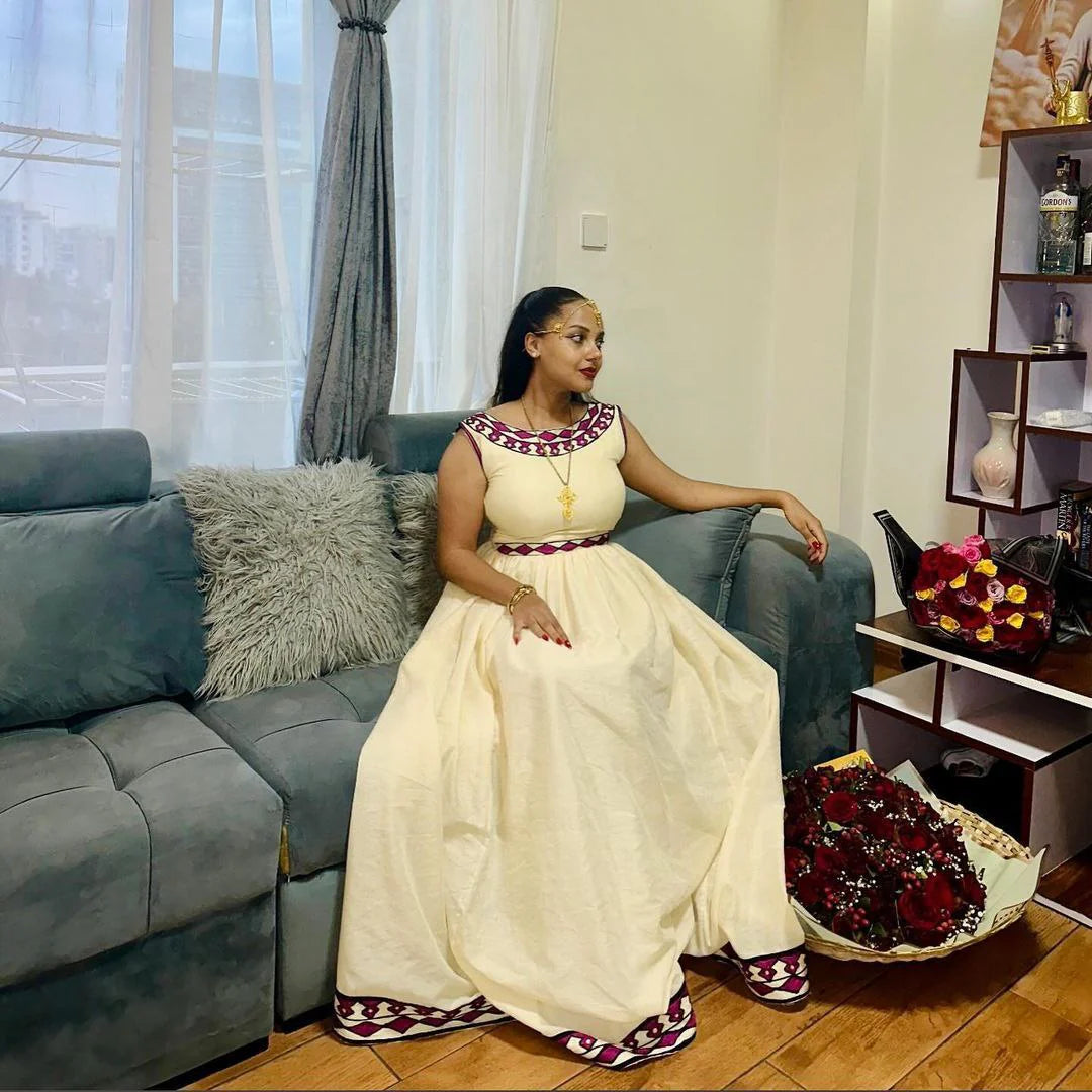 Graceful Minimalism A Stunning Habesha Dress and Timeless Habesha Kemis