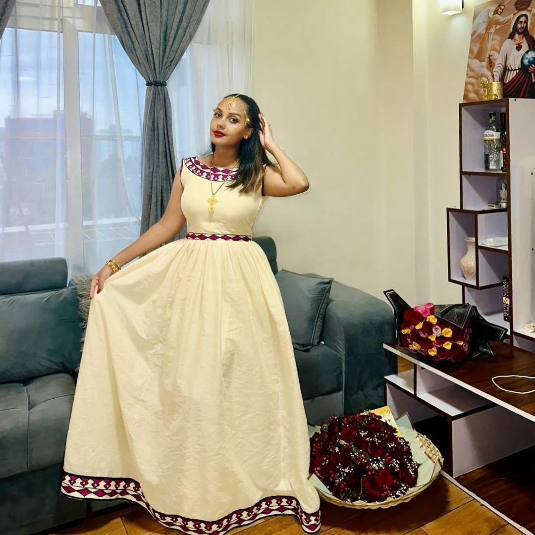 Graceful Minimalism A Stunning Habesha Dress and Timeless Habesha Kemis