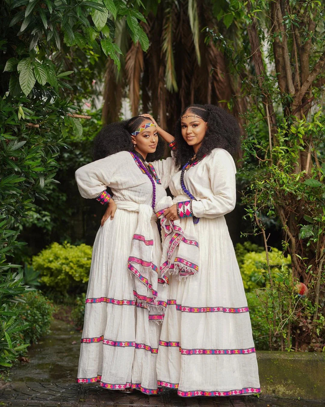Stunning Pink Creation Habesha Dress, Effortless Habesha Attire