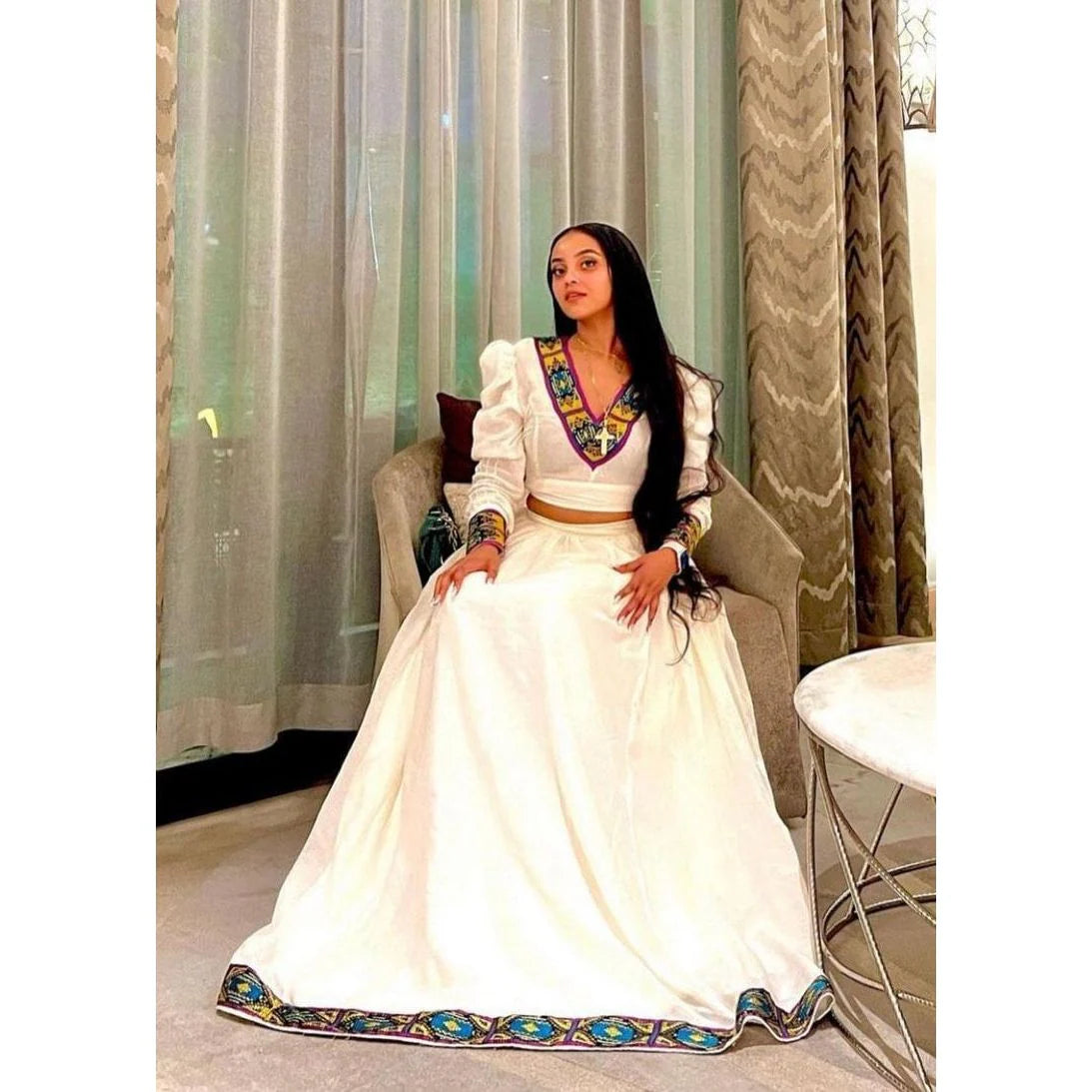Trendy Habesha Attire with Menen Fabric, Tilf Design, and Shimena Dresses