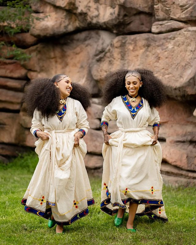 Simple Cultural Habesha Dress, Traditional Habesha Kemis for Ashenda