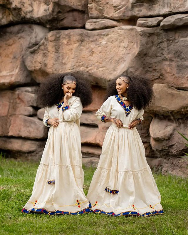 Simple Cultural Habesha Dress, Traditional Habesha Kemis for Ashenda