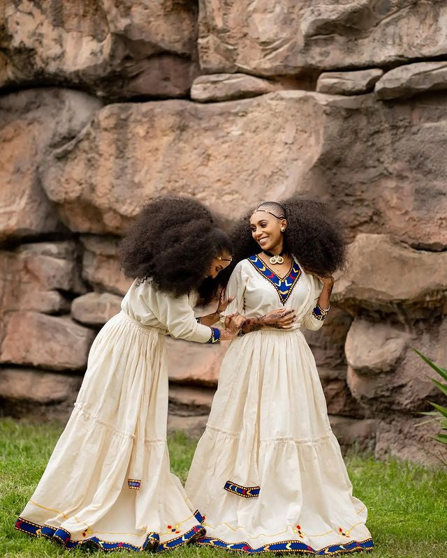 Simple Cultural Habesha Dress, Traditional Habesha Kemis for Ashenda