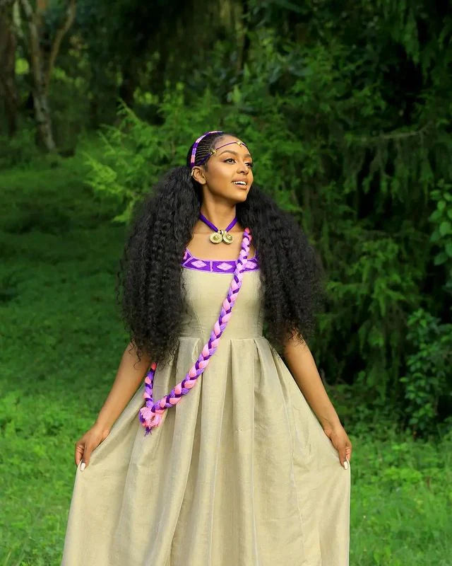 Elegant Habesha Kemis for Ashenda, Beautiful Purple Habesha Dress