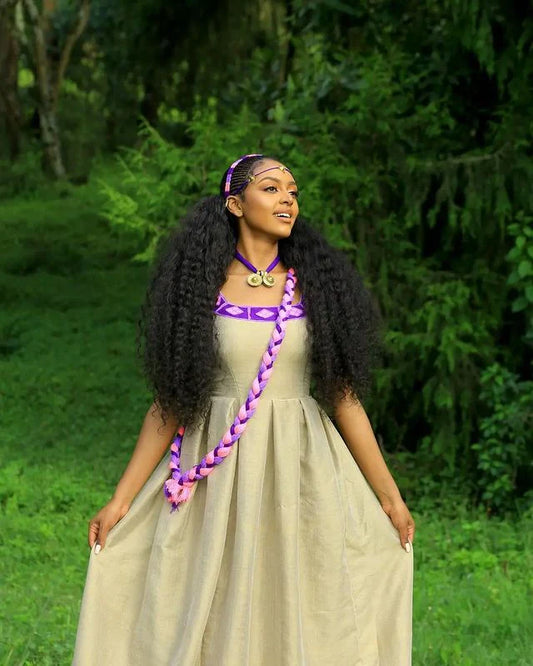 Elegant Habesha Kemis for Ashenda, Beautiful Purple Habesha Dress
