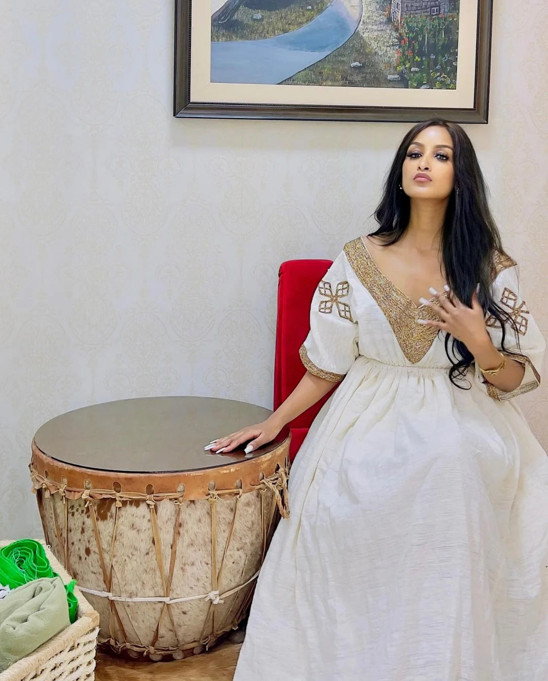 Graceful Habesha Attire, Minimalist Light Habesha Traditional Wear