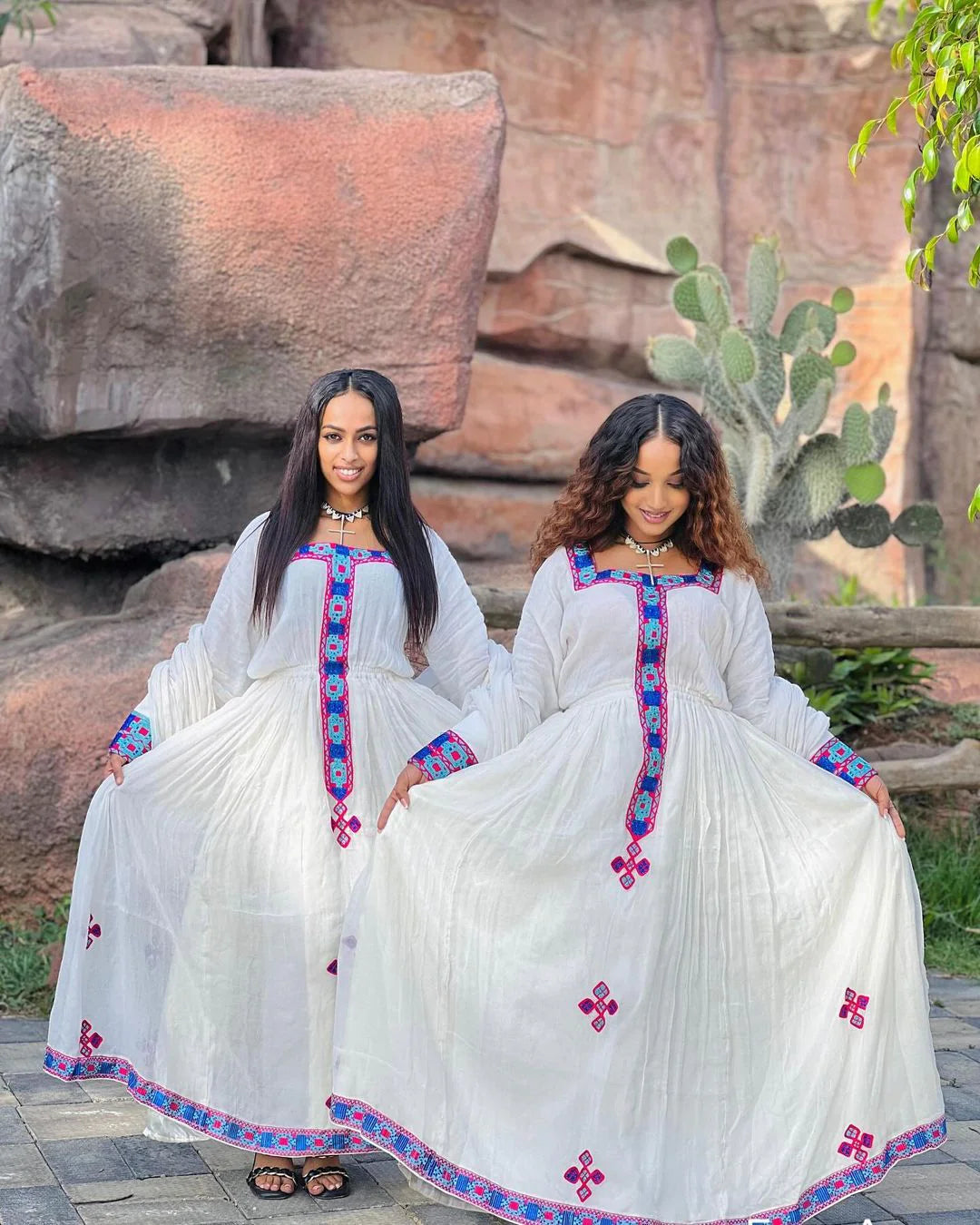 Timeless Blue Beauty Habesha Dress: Modern Habesha Kemis Style