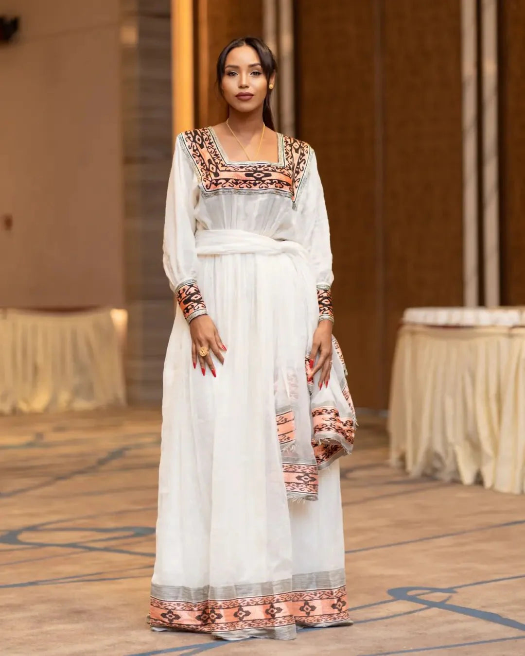 Ethereal Grace Habesha Kemis Menen Fabric Habesha Dress