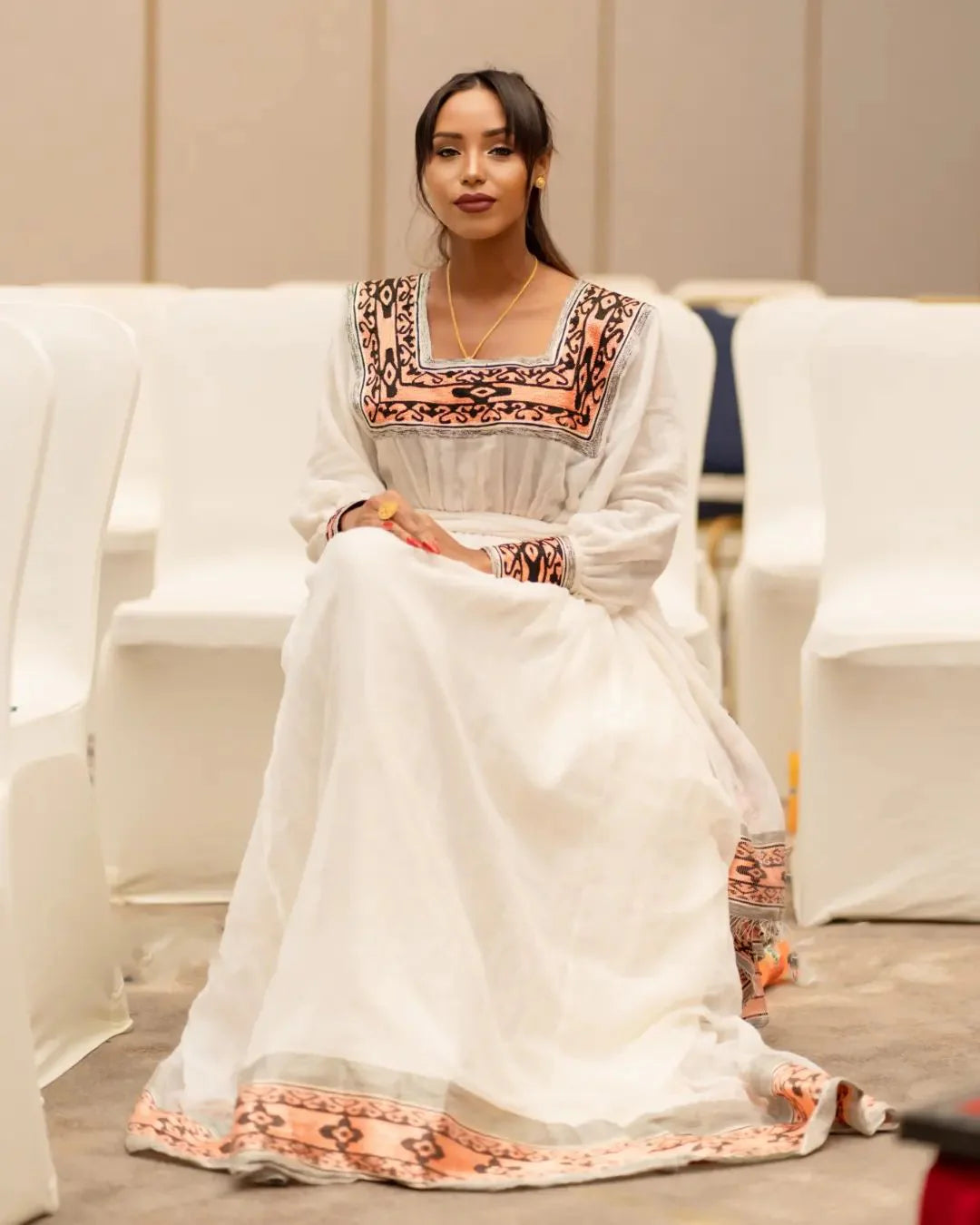 Ethereal Grace Habesha Kemis Menen Fabric Habesha Dress
