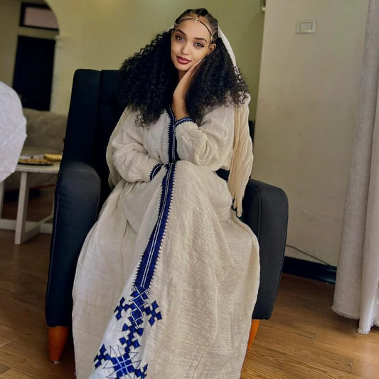 Traditional Habesha Dress in Cotton and Thread Habesha Kemis