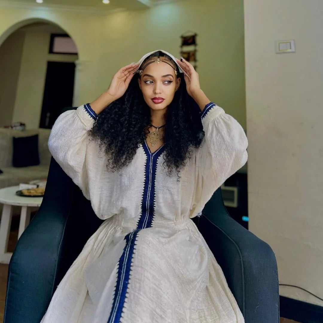 Traditional Habesha Dress in Cotton and Thread Habesha Kemis
