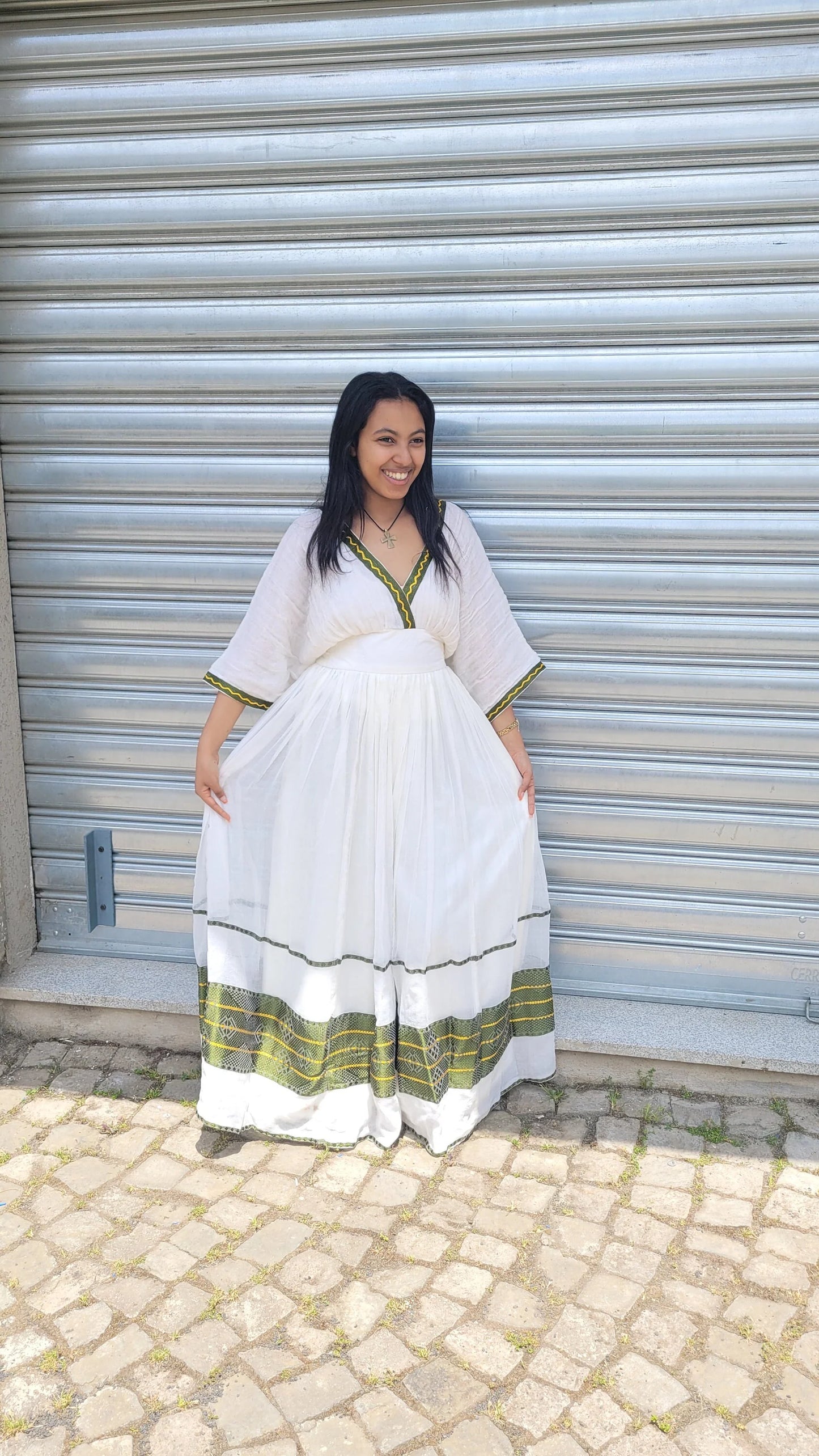Green Design Simple Habesha Dress, Modern Habesha Kemis, Habesha Libs