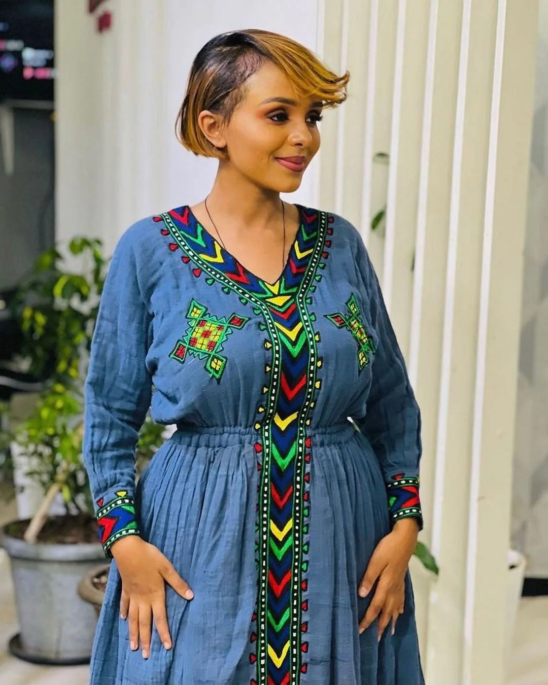 Beautiful Raya Dress, Habesha Dress, Handwoven Habesha Kemis, Modern Traditional Habesha Dress