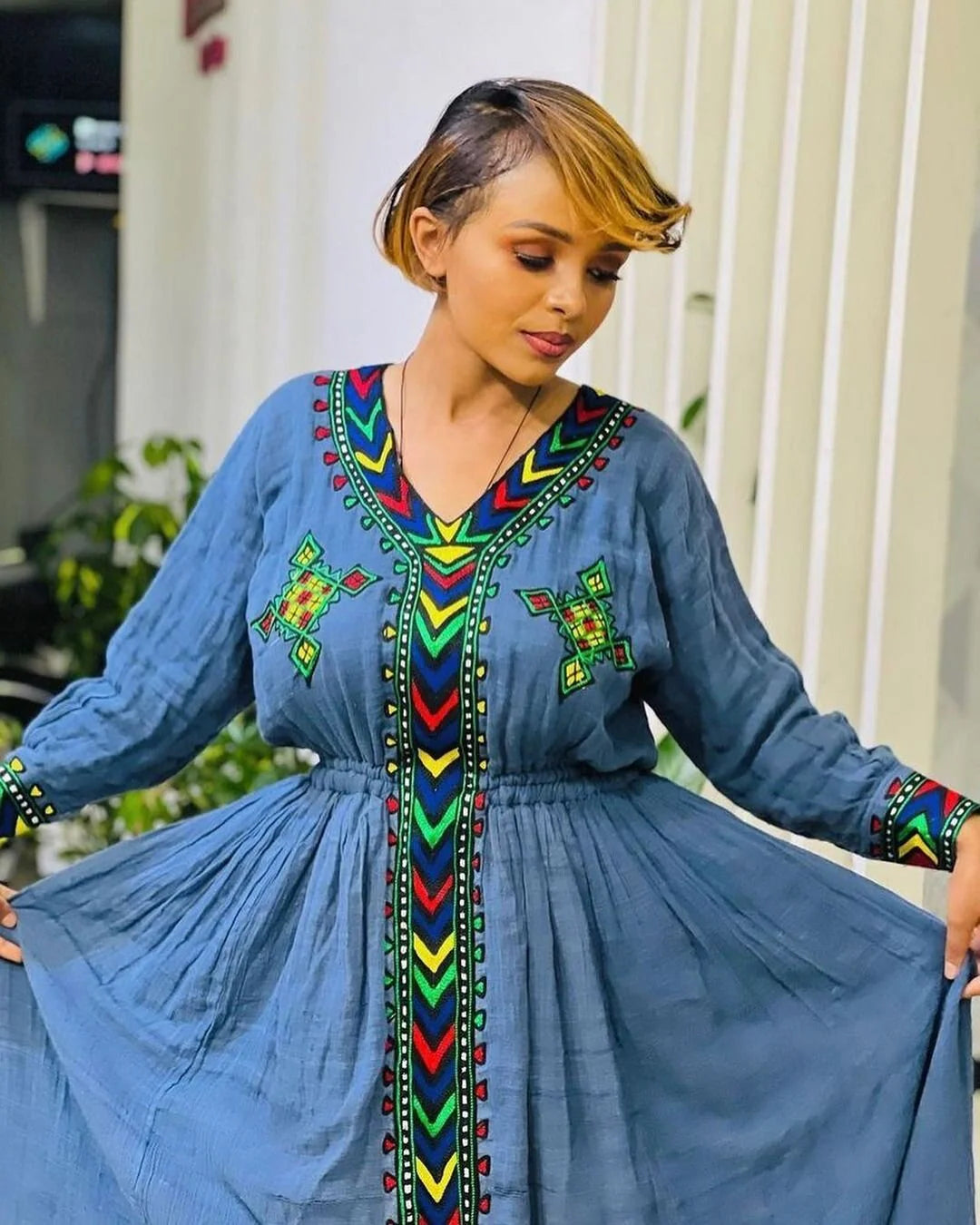 Beautiful Raya Dress, Habesha Dress, Handwoven Habesha Kemis, Modern Traditional Habesha Dress