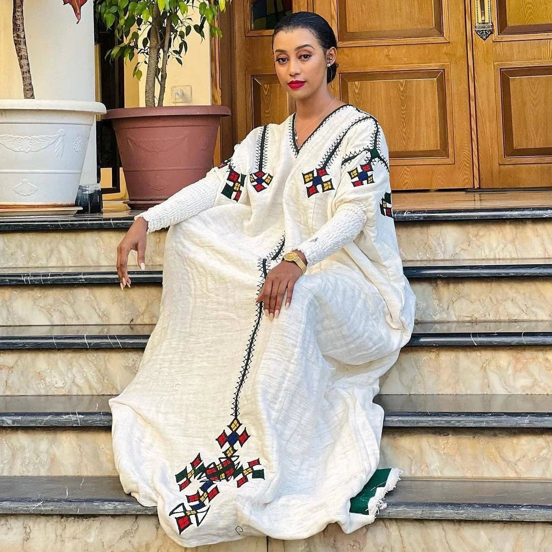 Handwoven Habesha Kemis is a unique traditional attire that reflects rich craftsmanship and heritage