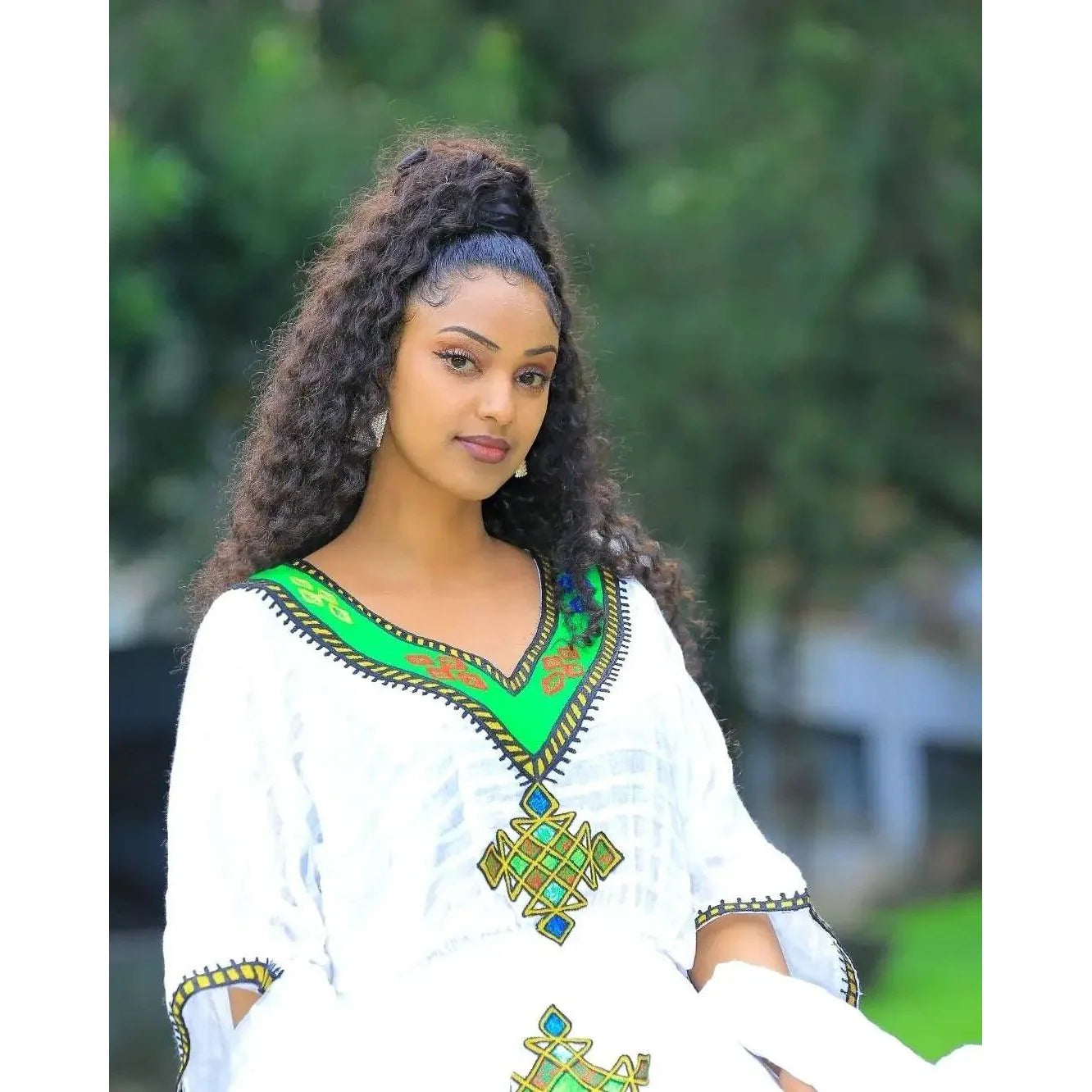 Simple handwoven Habesha Kemis, modern Habesha attire for the Habesha New Year